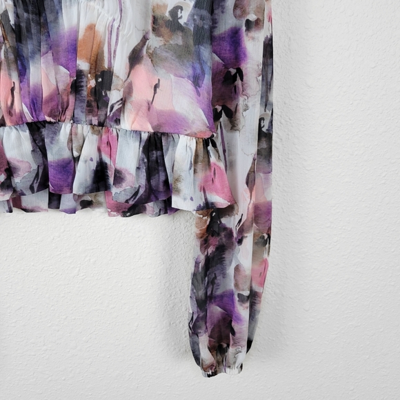 House of Harlow X Revolve Deborah Blouse in Lavender Floral - Picture 6 of 10